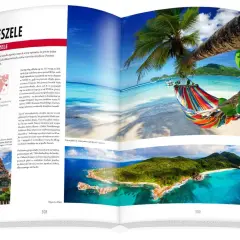 Rajskie plaże Seszeli, państwa w Oceanii, z palmami i hamakiem. Idealne miejsce na wakacje.