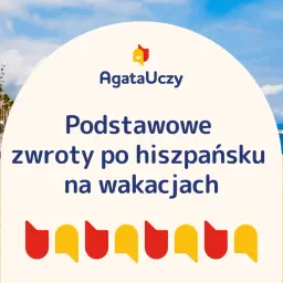 AgataUczy: podstawowe zwroty po hiszpańsku na wakacjach. Kolorowe dymki i palmy na plaży.