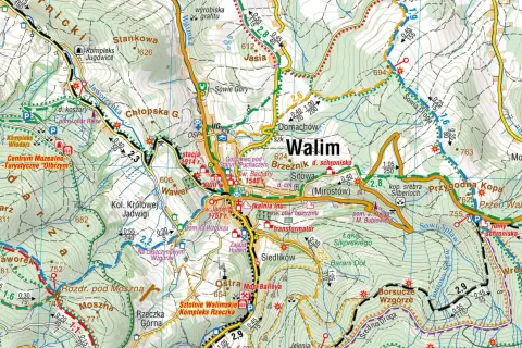 Góry Sowie - mapa atrakcji. Znajdź szlaki turystyczne, schroniska i zabytki.