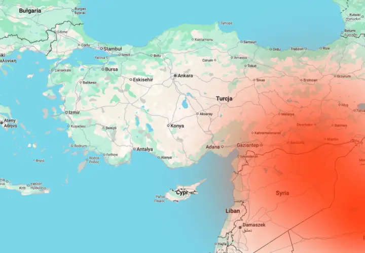Mapa Turcji z zaznaczonymi obszarami o podwyższonym ryzyku. Czy w Turcji jest bezpiecznie? Zależy od regionu.
