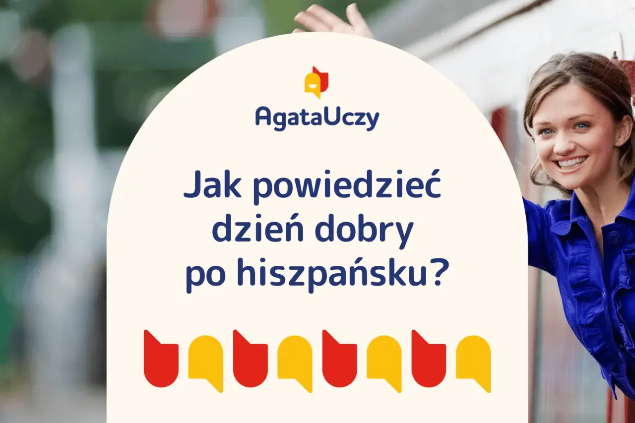 Uśmiechnięta kobieta uczy, jak powiedzieć "dzień dobry" po hiszpańsku. "Buenos dias" znaczy właśnie to!