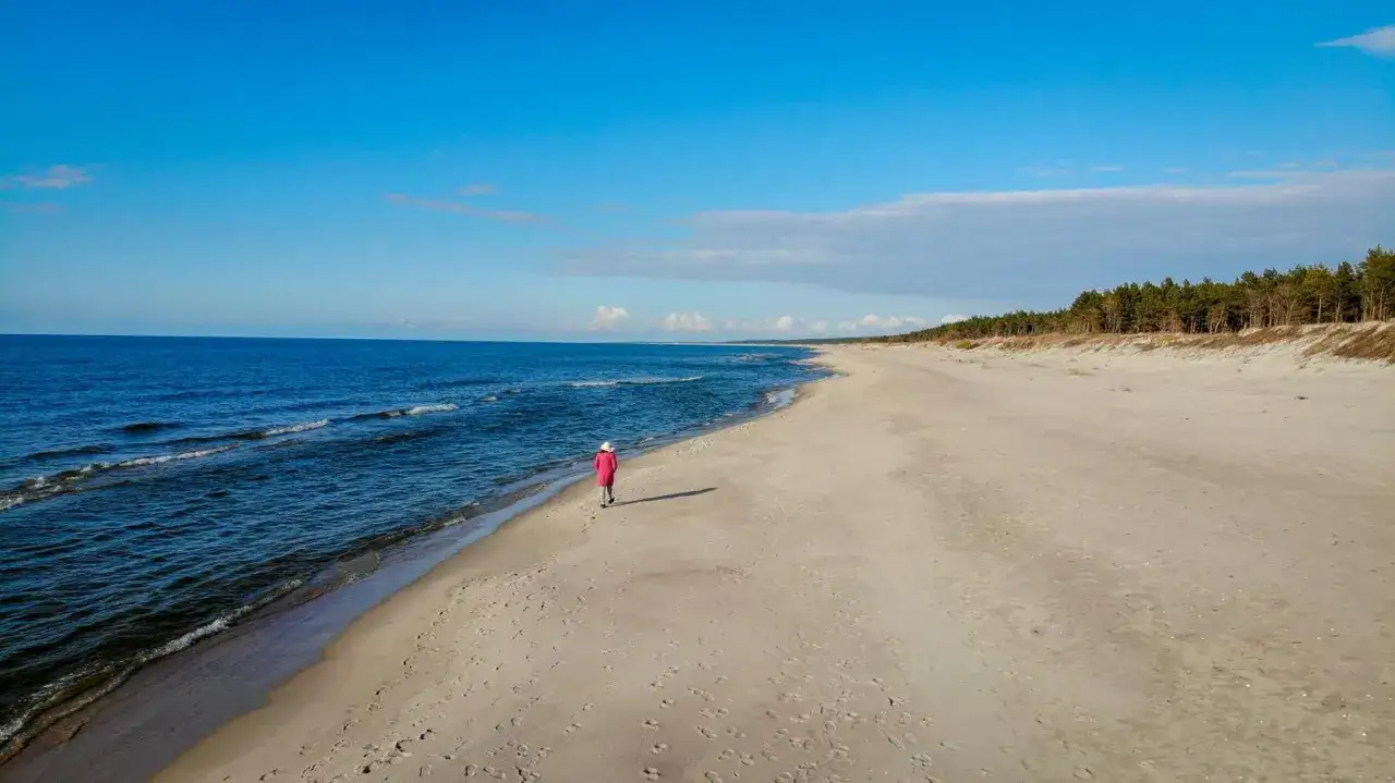 Plaża Krynica Morska latem