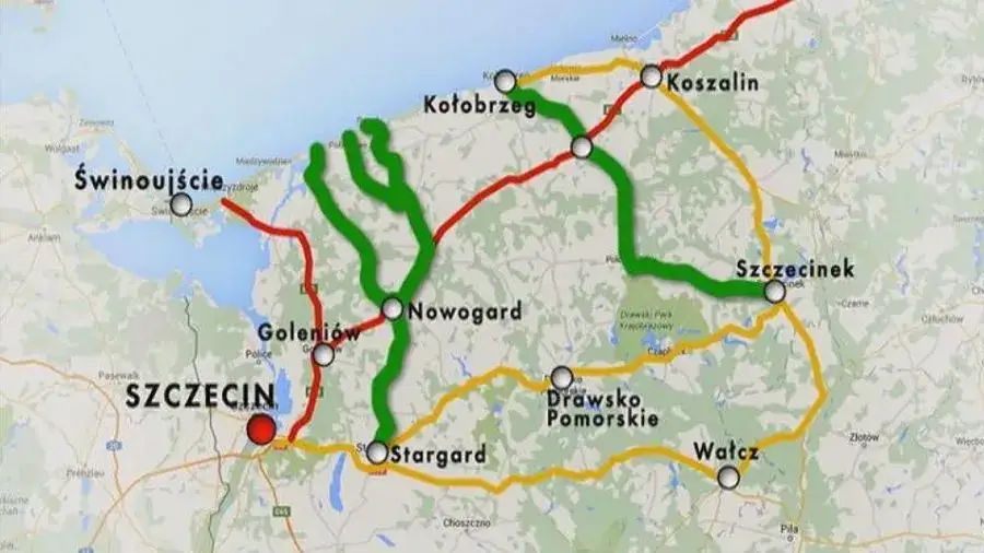 Mapa dojazdu Szczecin morze