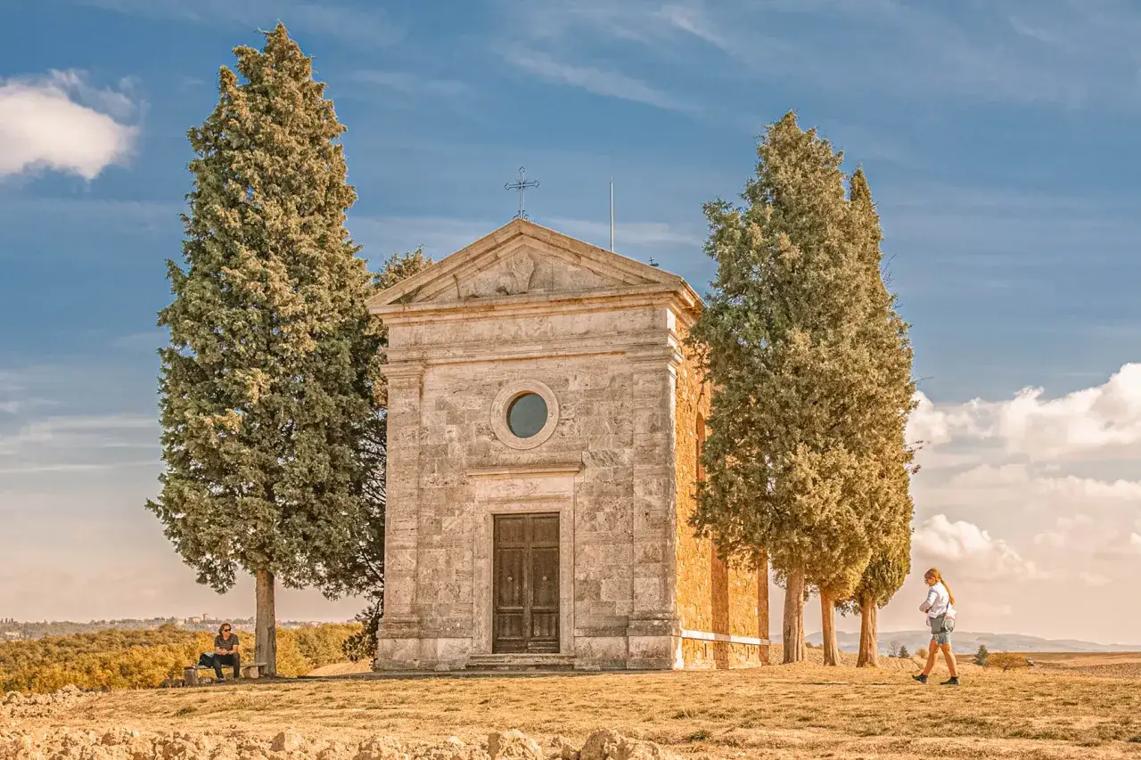 Kapliczka Vitaleta Val d'Orcia Toskania